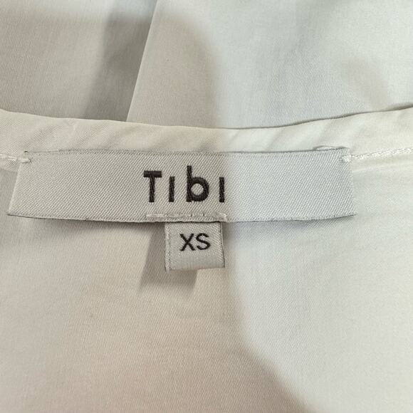 Tibi Merino Wool Sweater Shirt Combo V-neck Pullover Size XS Tan/ White - Picture 7 of 10